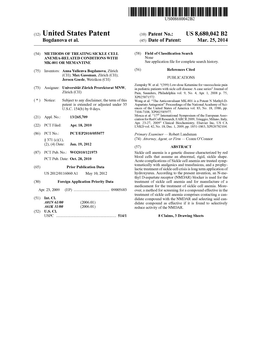 (12) United States Patent (10) Patent No.: US 8,680,042 B2 Bogdanova Et Al