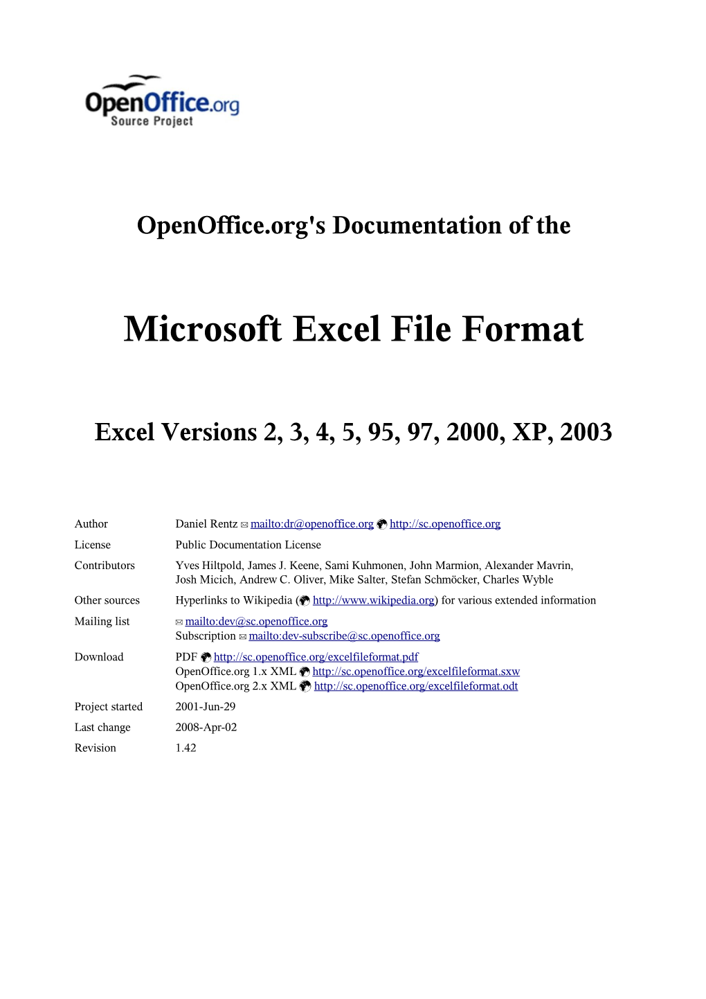 The Microsoft Excel File Format"