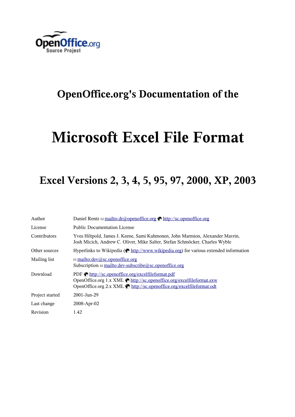 The Microsoft Excel File Format