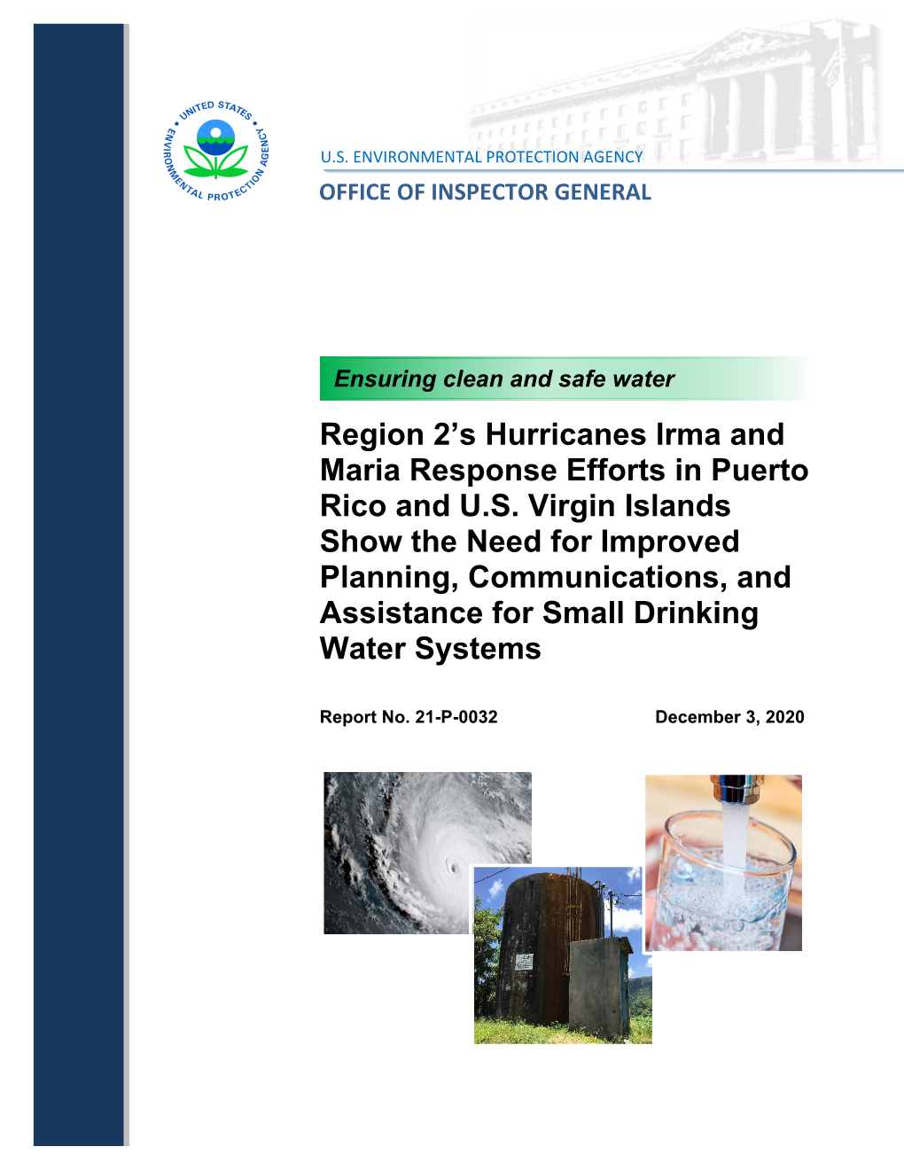 Region 2'S Hurricanes Irma and Maria Response Efforts in Puerto Rico