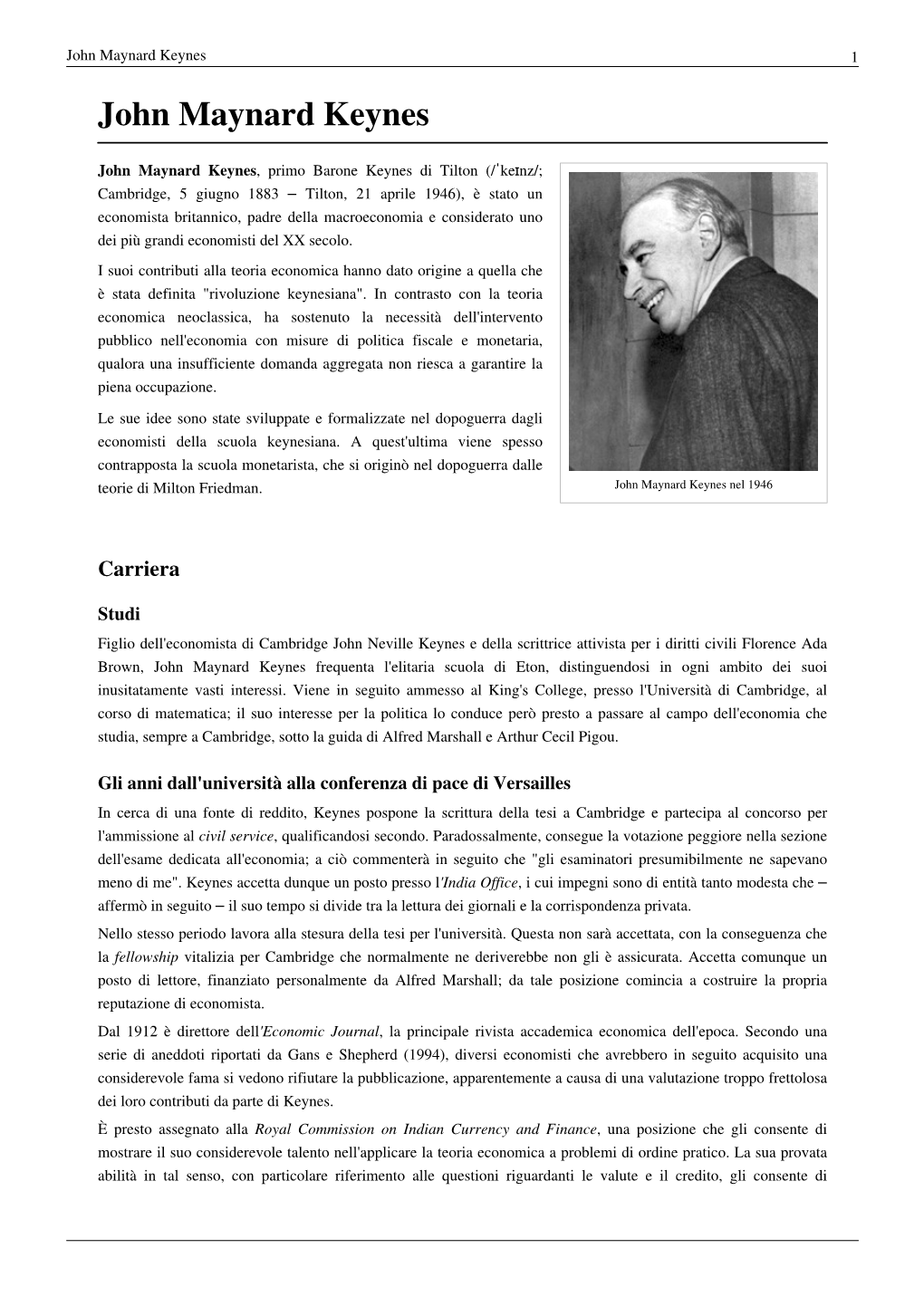 John Maynard Keynes 1 John Maynard Keynes