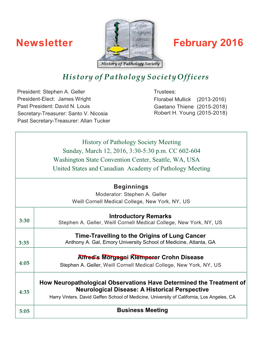 Newsletter HPS 2016 March