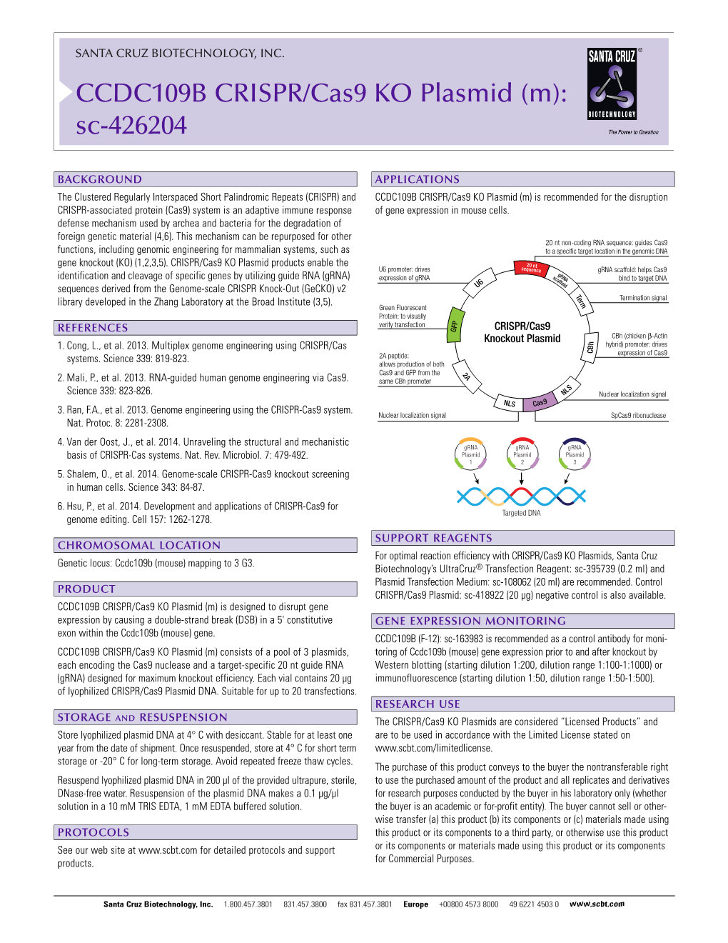 CCDC109B CRISPR/Cas9 KO Plasmid (M): Sc-426204