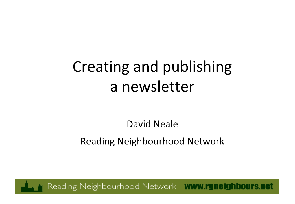 Creating a Newsletter