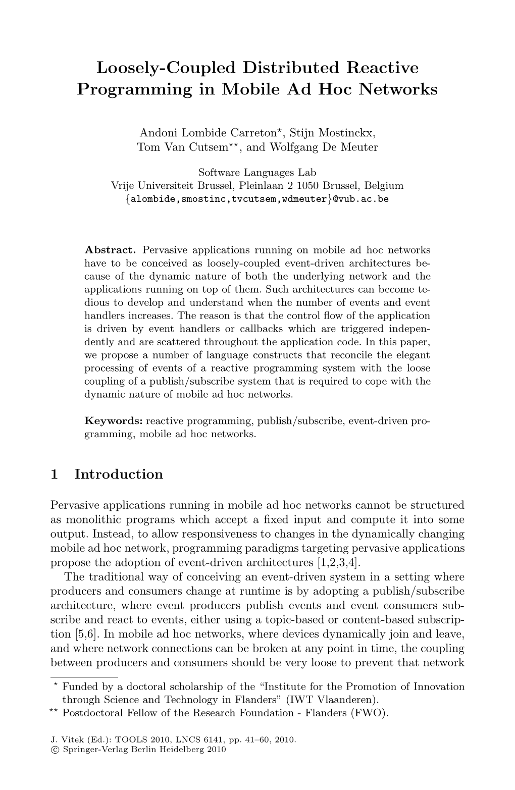 Loosely-Coupled Distributed Reactive Programming in Mobile Ad Hoc Networks