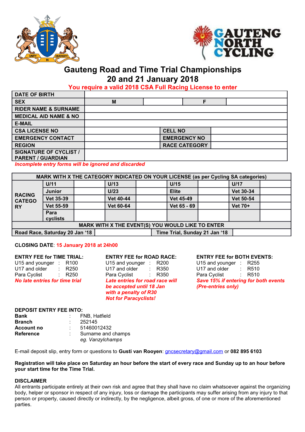 Gauteng North Championships