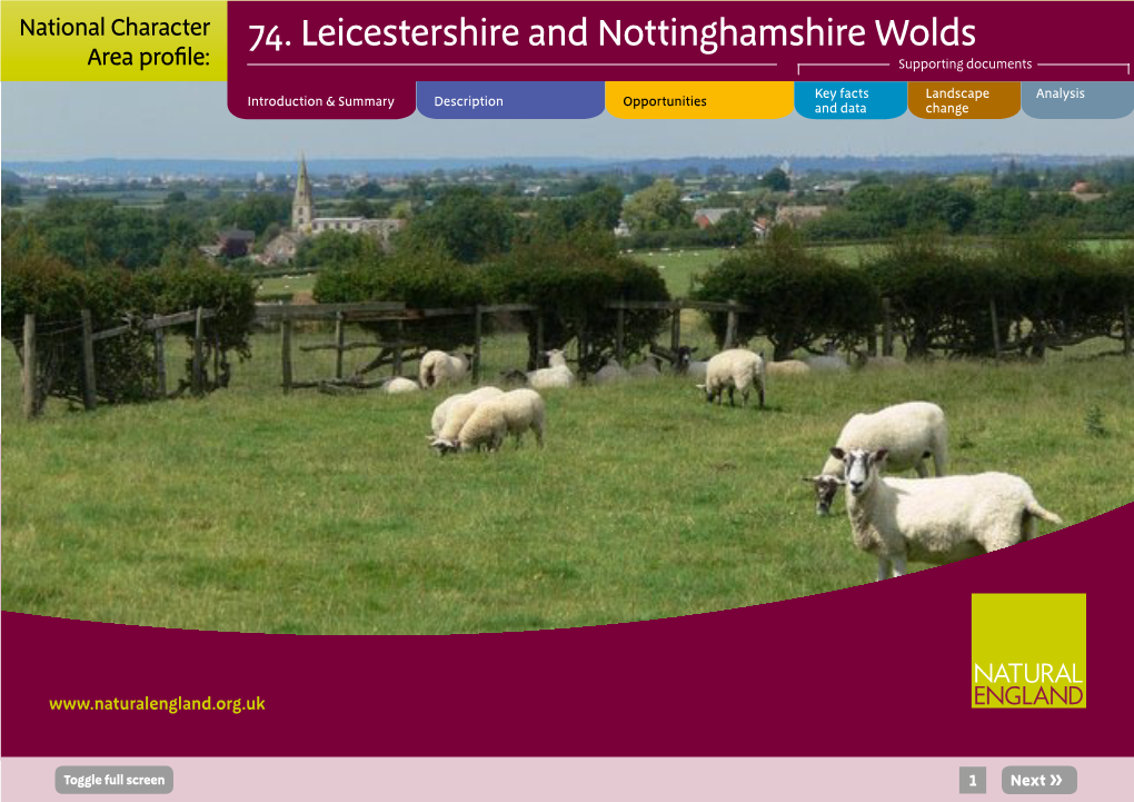 74. Leicestershire and Nottinghamshire Wolds Area Profile: Supporting Documents