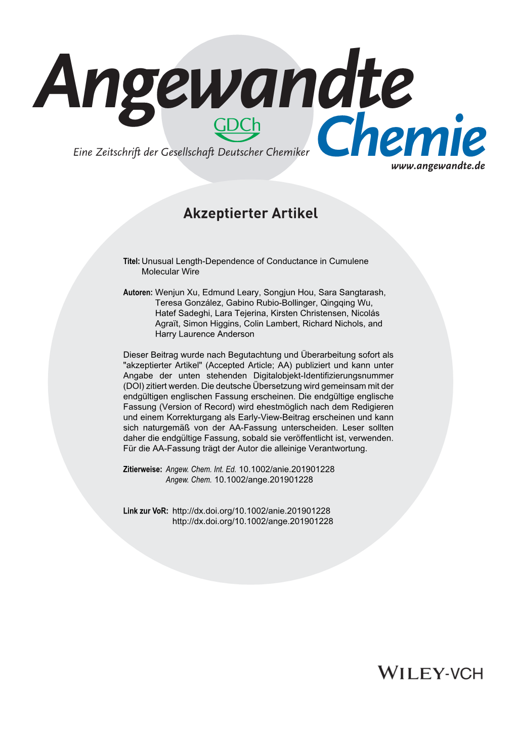 Dependence of Conductance in Cumulene Molecular Wire