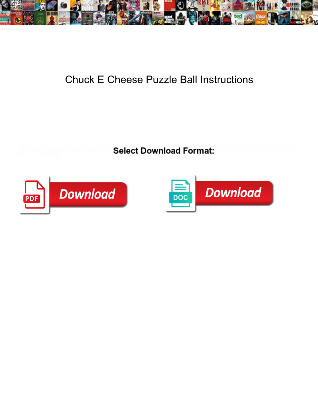 Chuck E Cheese Puzzle Ball Instructions
