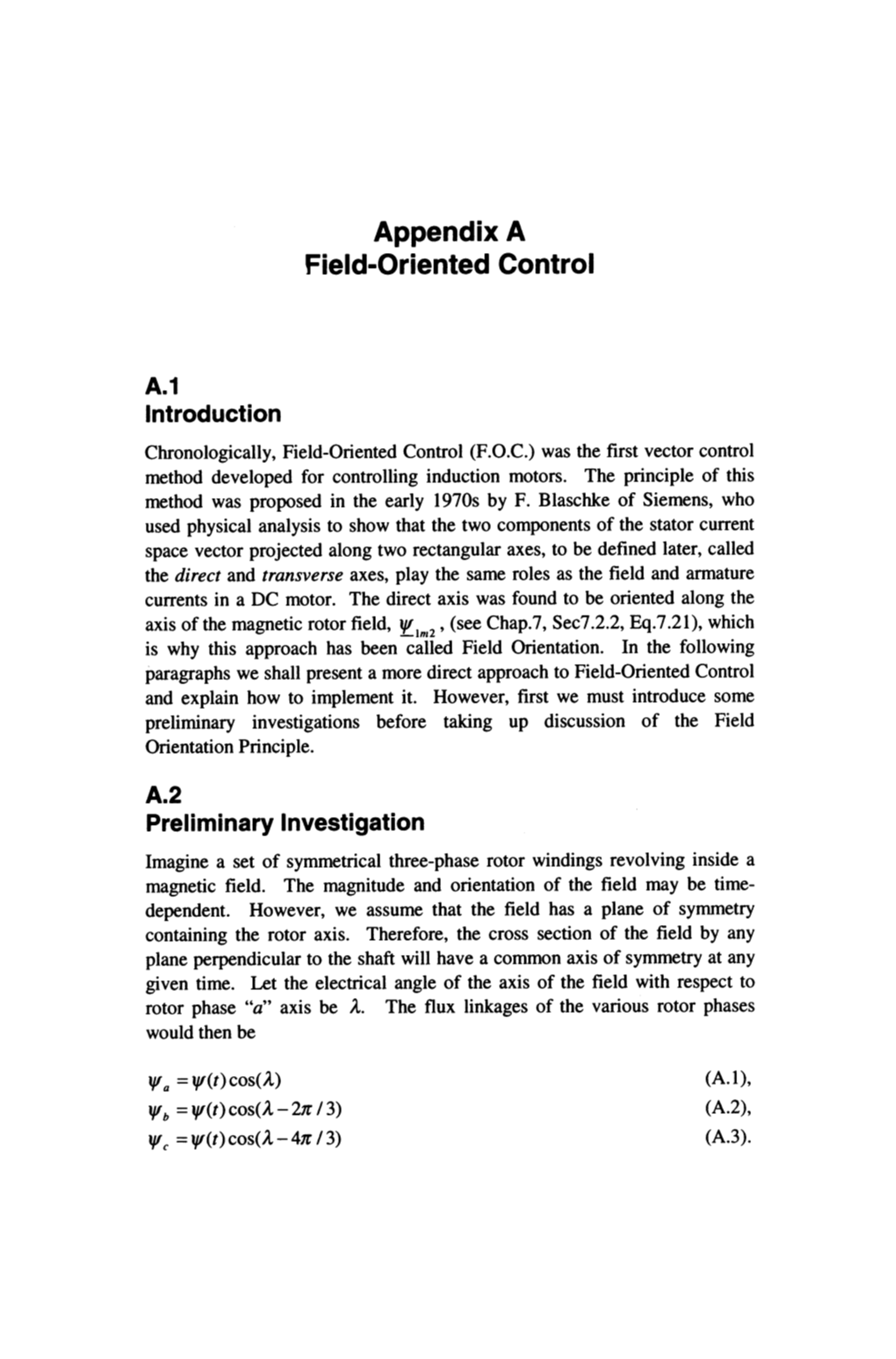 A.1 Appendix a Field-Oriented Control