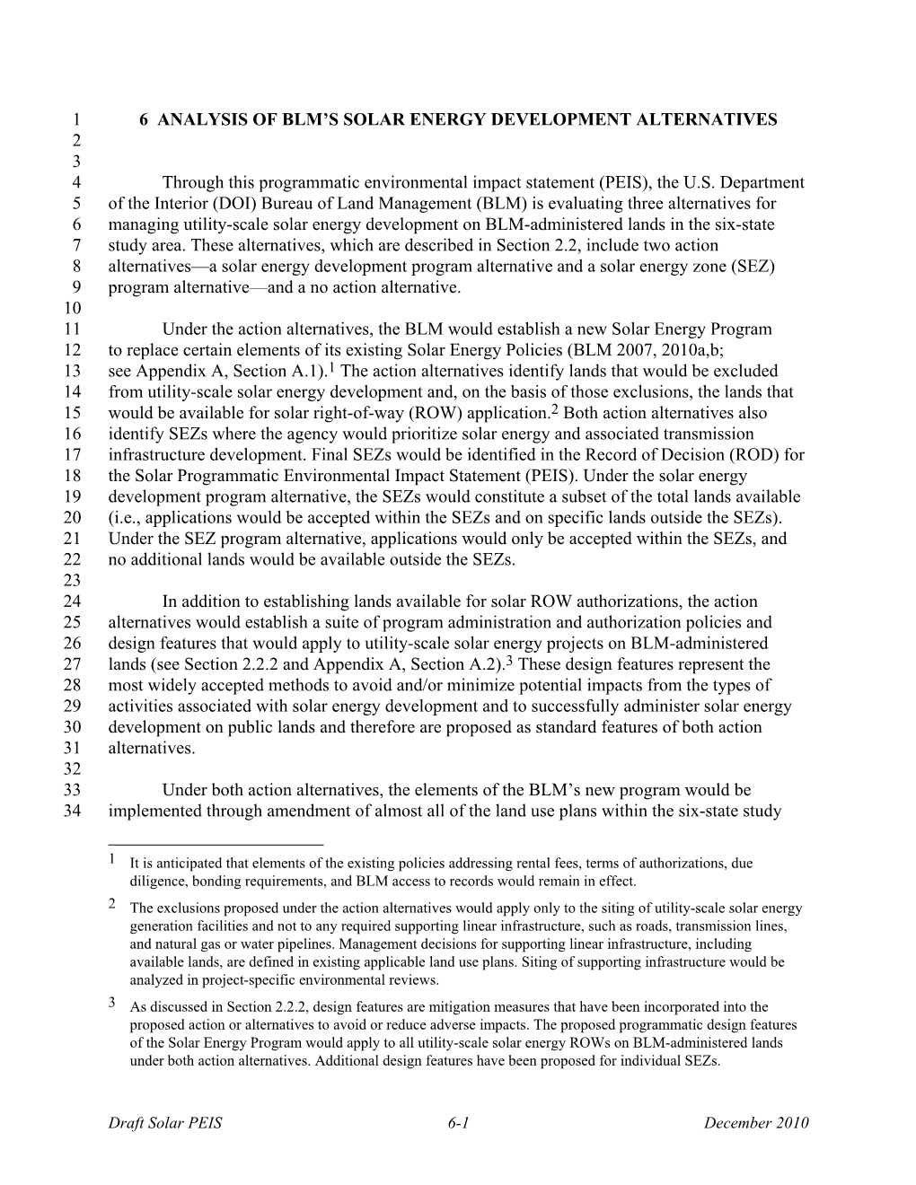 6 Analysis of Blm's Solar Energy Development