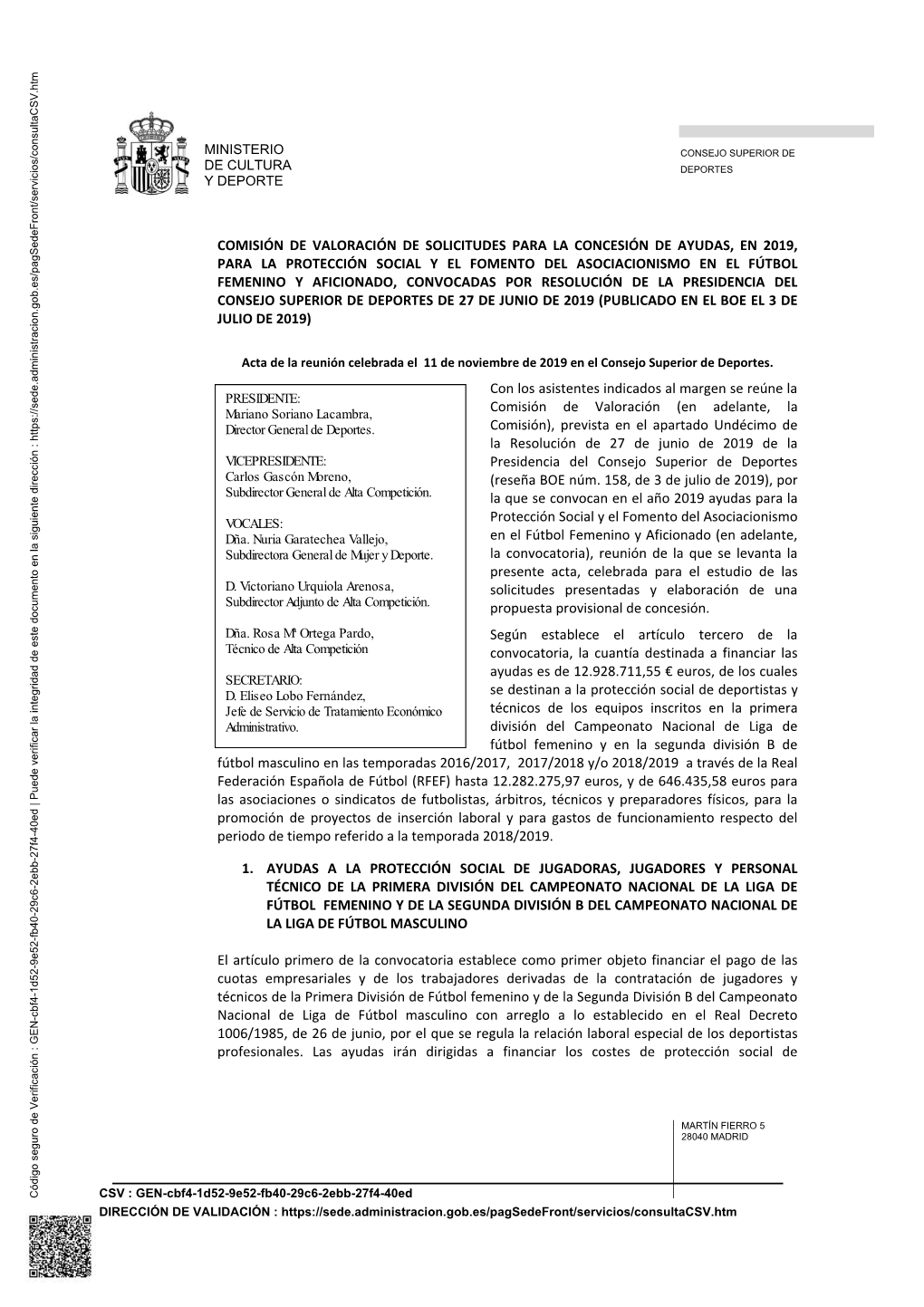 Comisión De Valoración De Solicitudes Para La