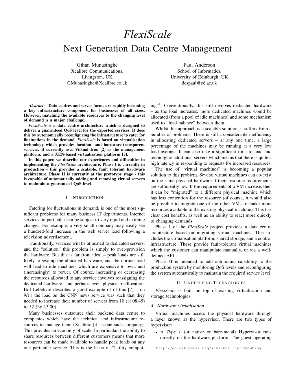 Flexiscale Next Generation Data Centre Management