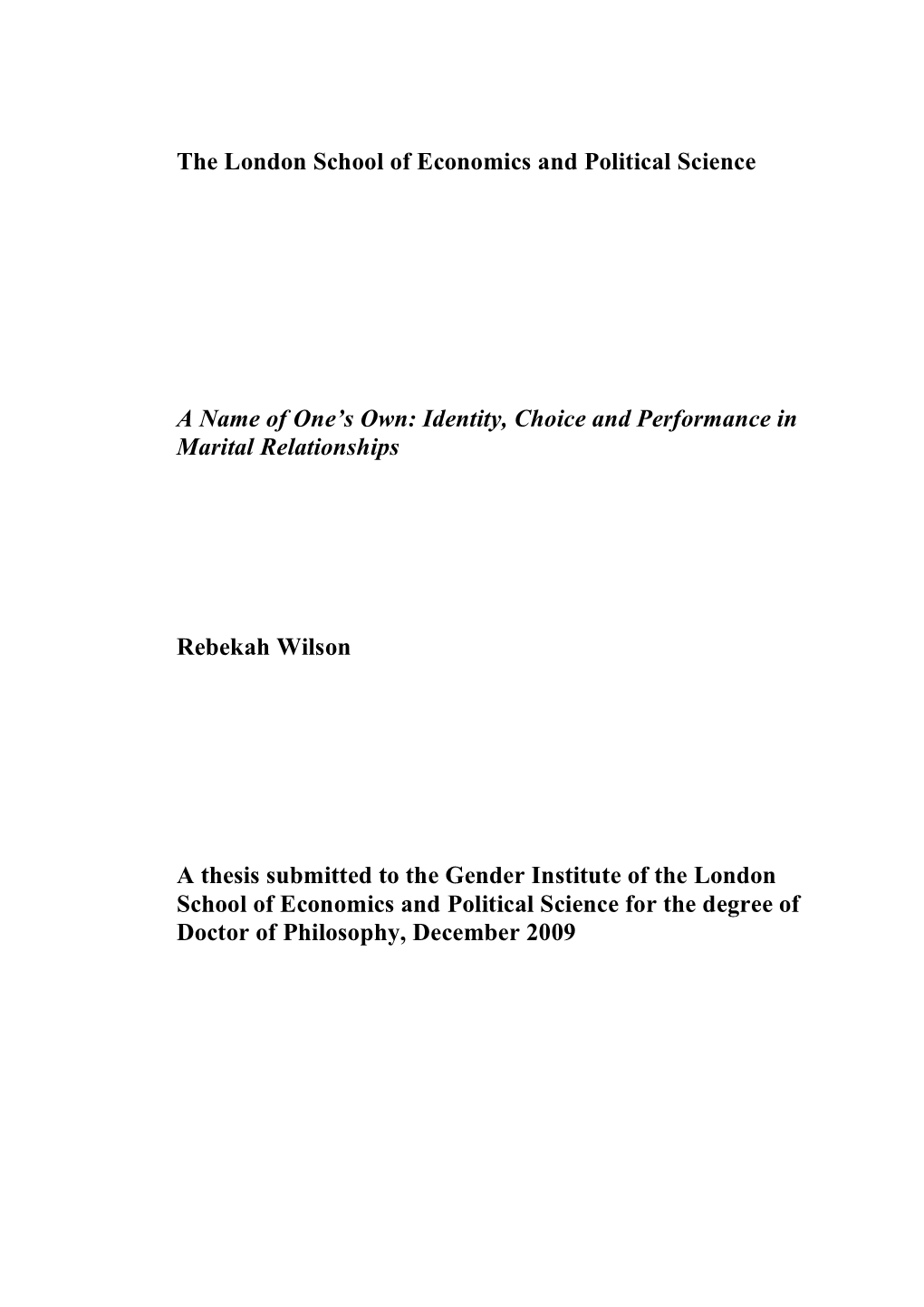 Rebekah Wilson Phd Thesis