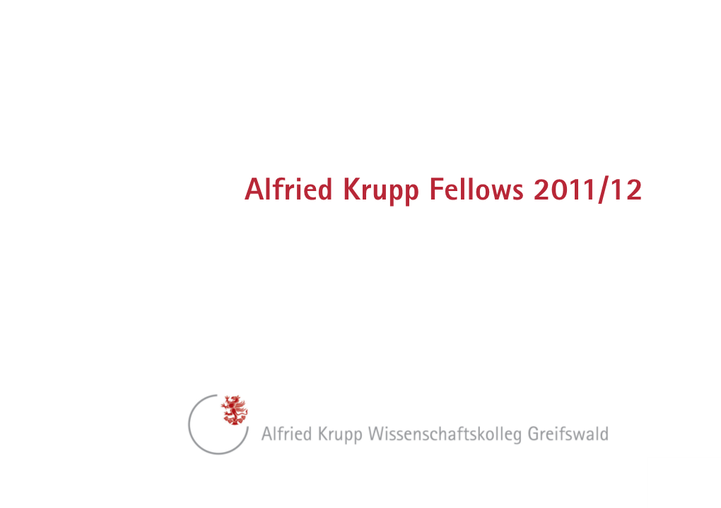 Alfried Krupp Fellows 2011/12