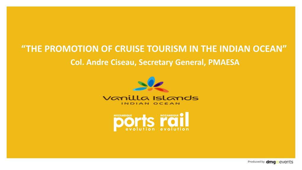 “THE PROMOTION of CRUISE TOURISM in the INDIAN OCEAN” Col