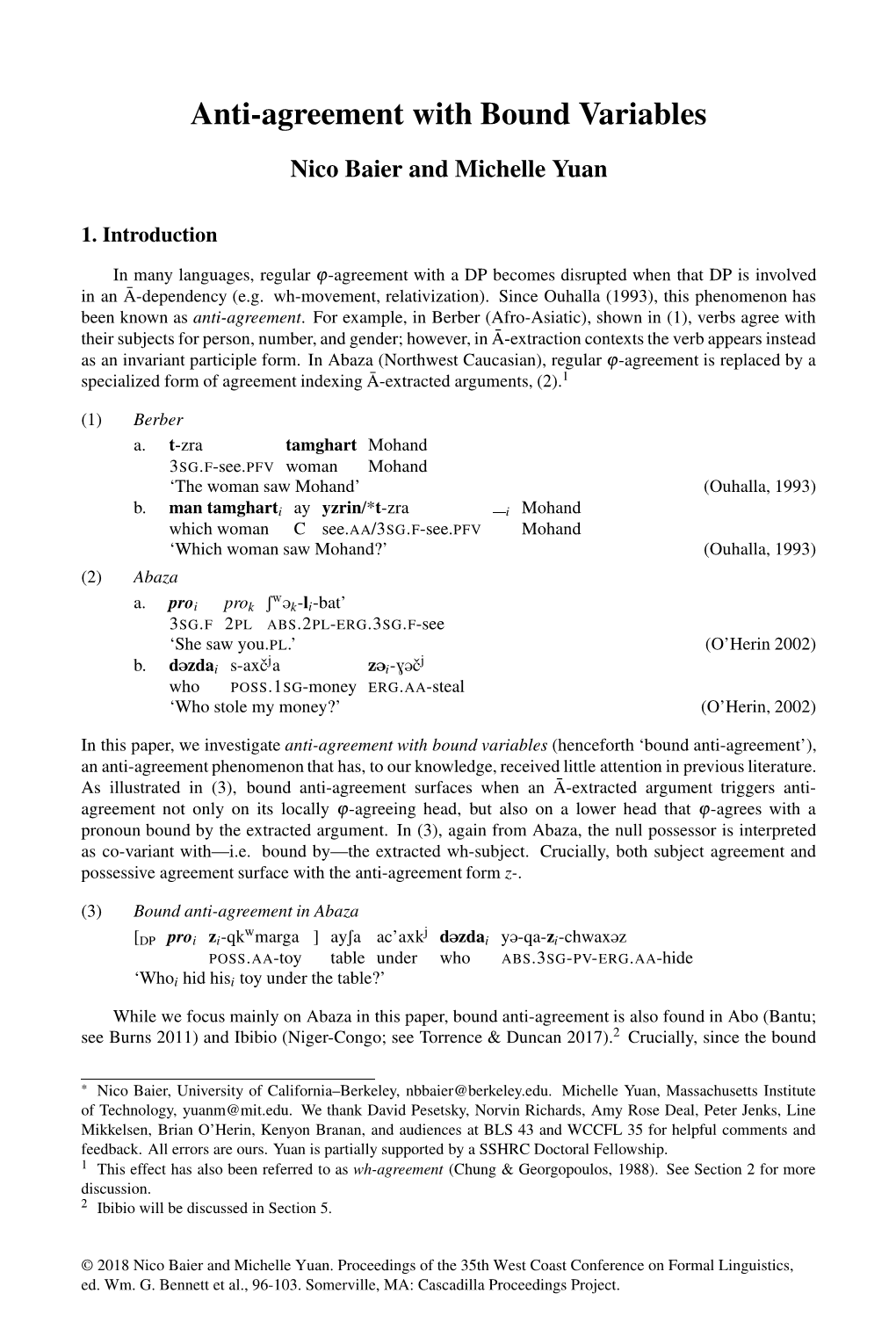 Anti-Agreement with Bound Variables