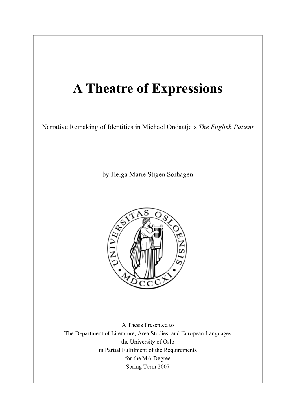 A Theatre of Expressions