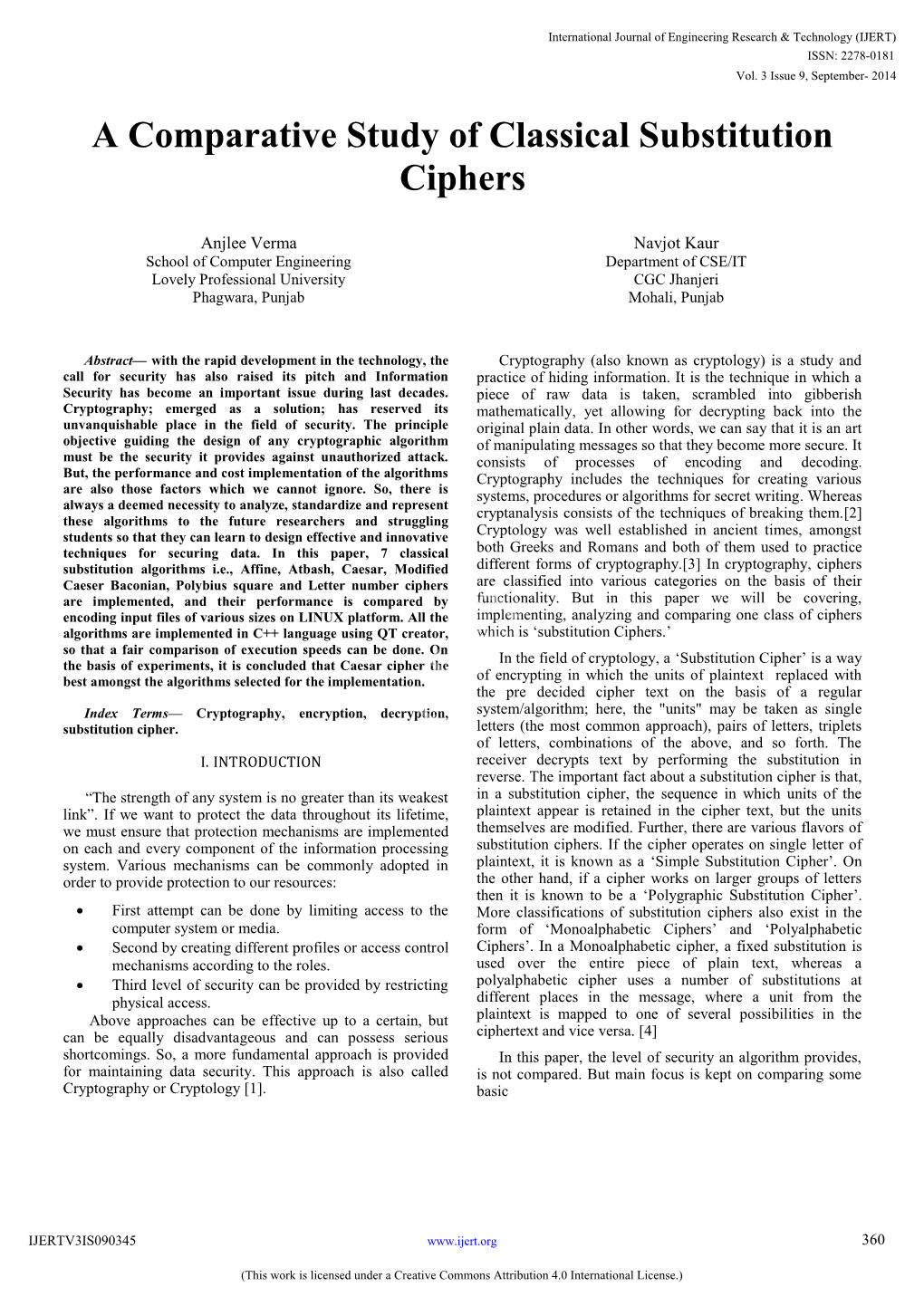 A Comparative Study of Classical Substitution Ciphers