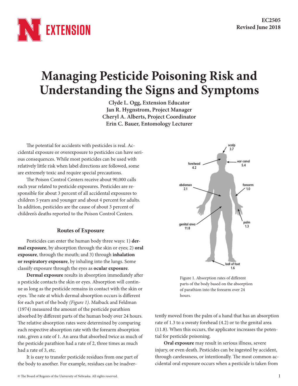 Managing Pesticide Poisoning Risk and Understanding the Signs and Symptoms Clyde L