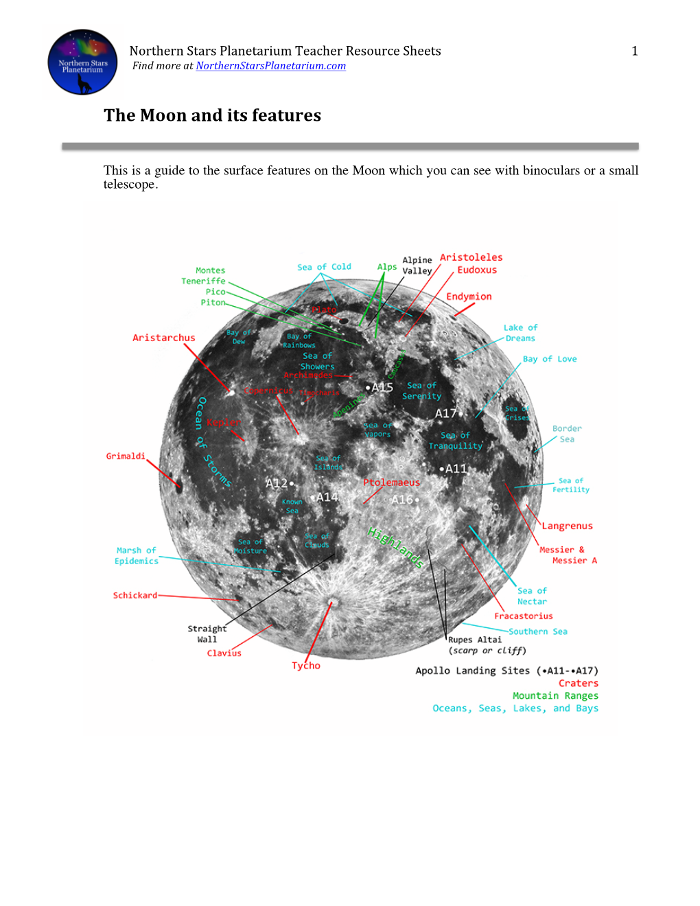 Moon Map and Features