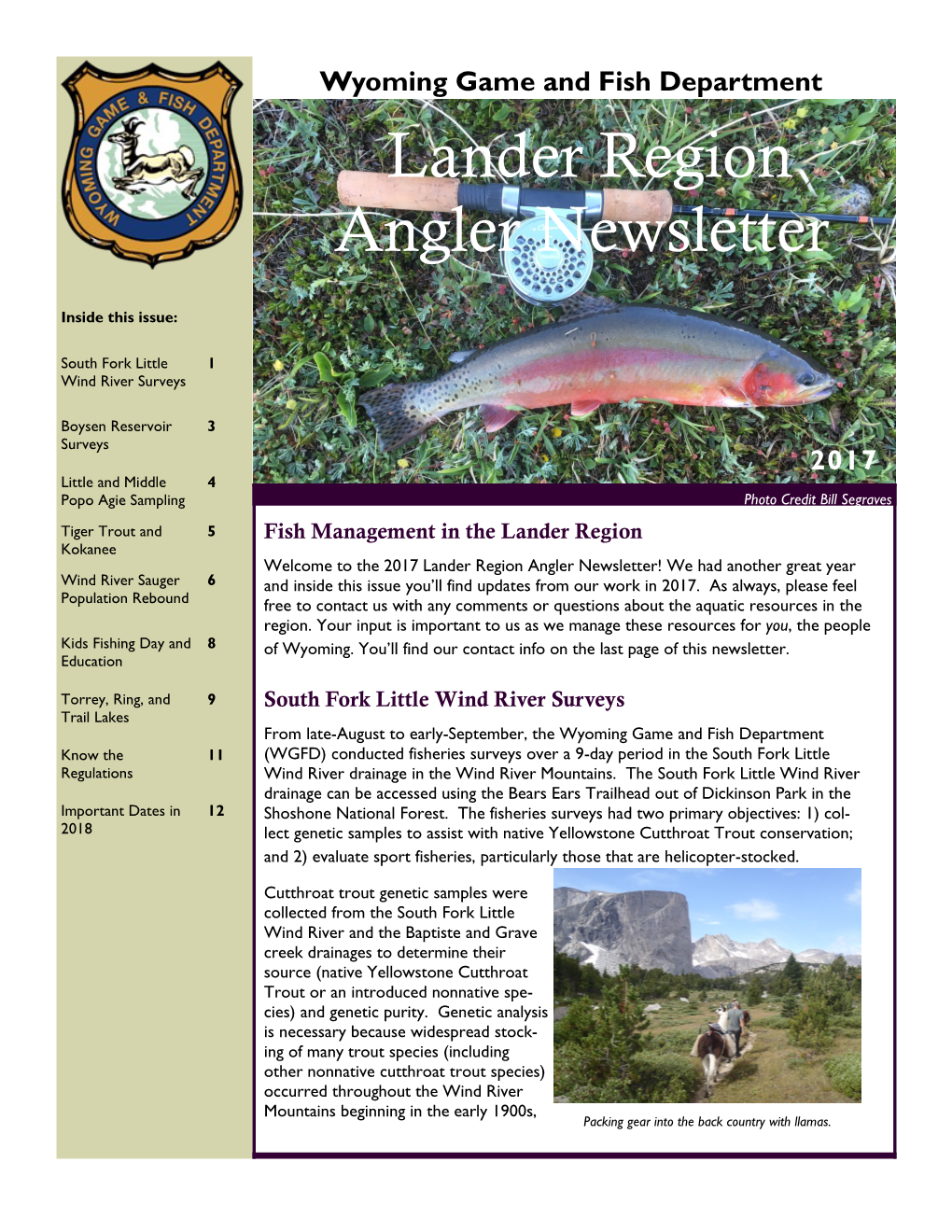 Lander Region Angler Newsletter