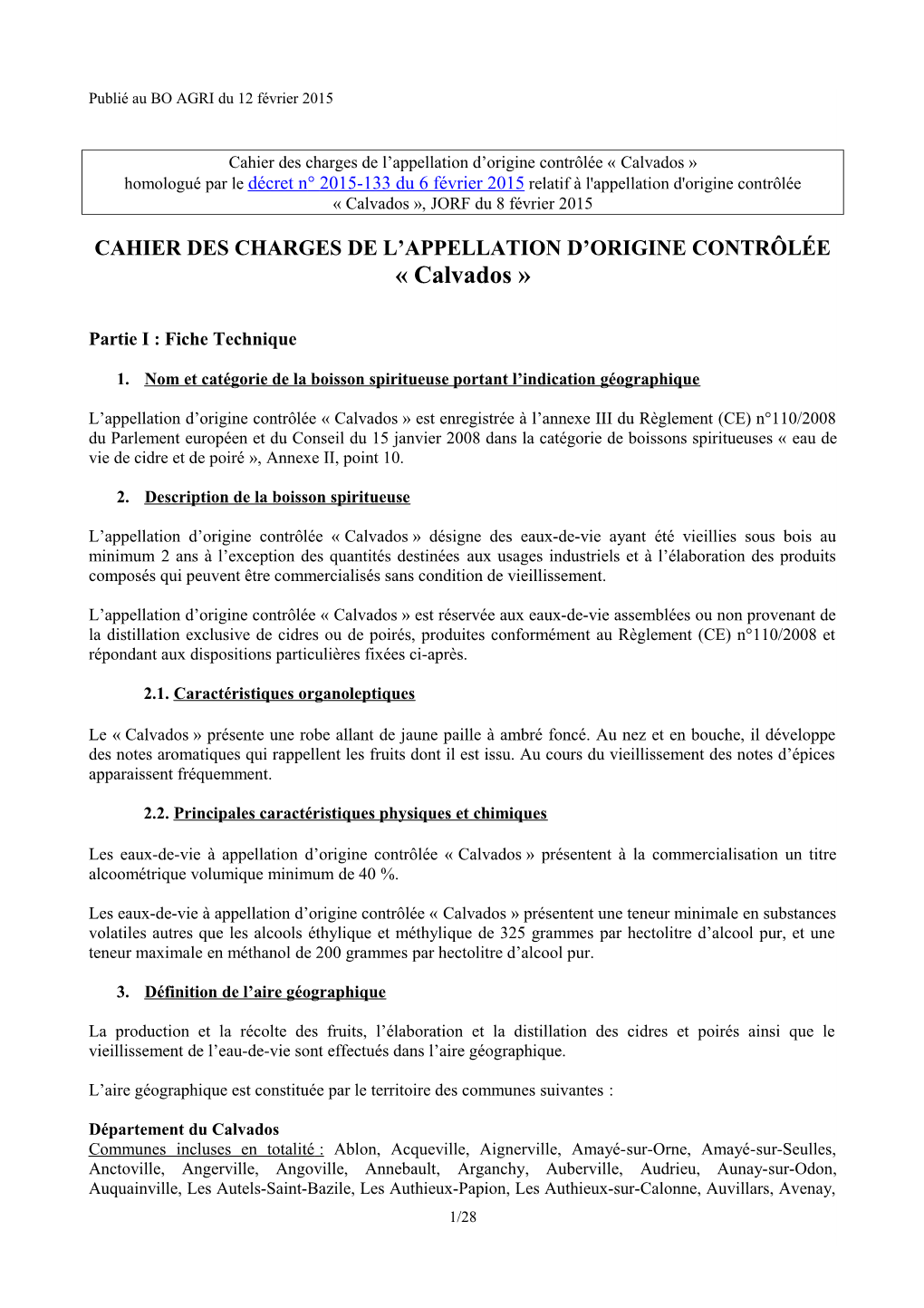 AOC Calvados | Consulter Le Cahier Des Charges