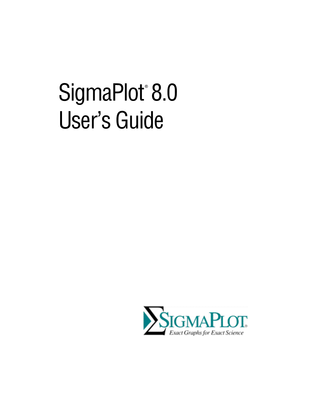 Sigmaplot® 8.0 User's Guide