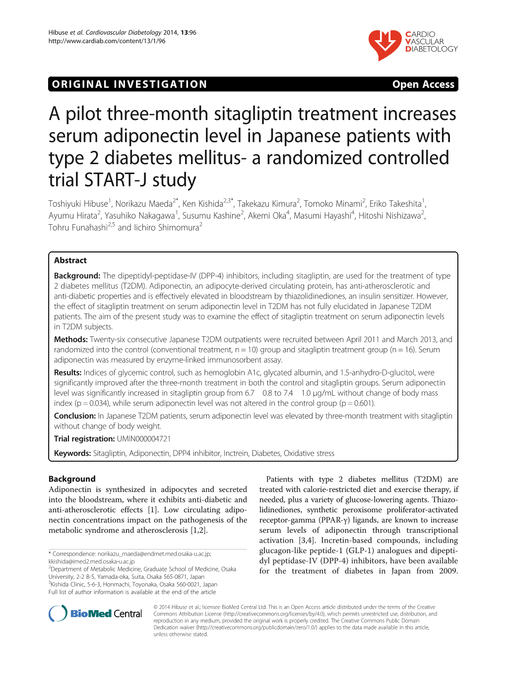 A Pilot Three-Month Sitagliptin Treatment Increases