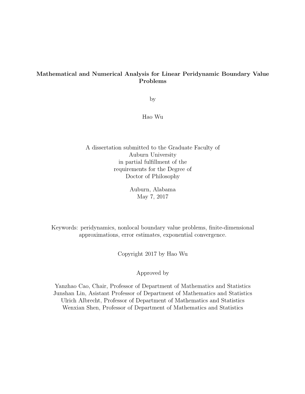 Mathematical and Numerical Analysis for Linear Peridynamic Boundary Value Problems