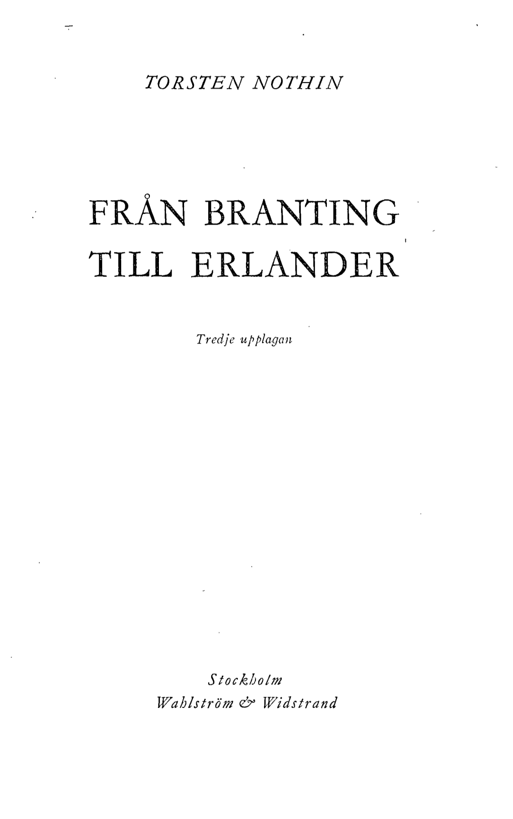 Från Branting Till Erlander