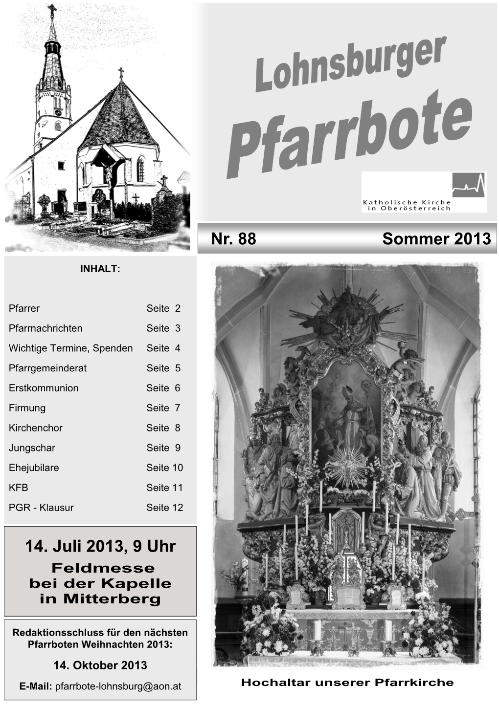 Pfarrbote Sommer 2013