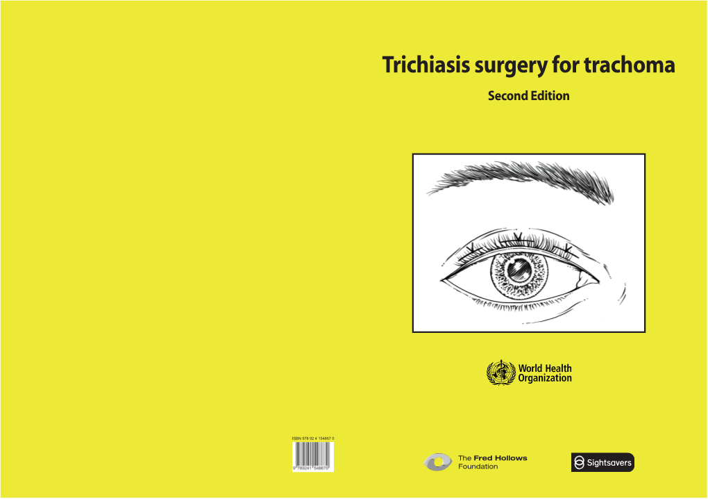 Trichiasis Surgery for Trachoma Second Edition