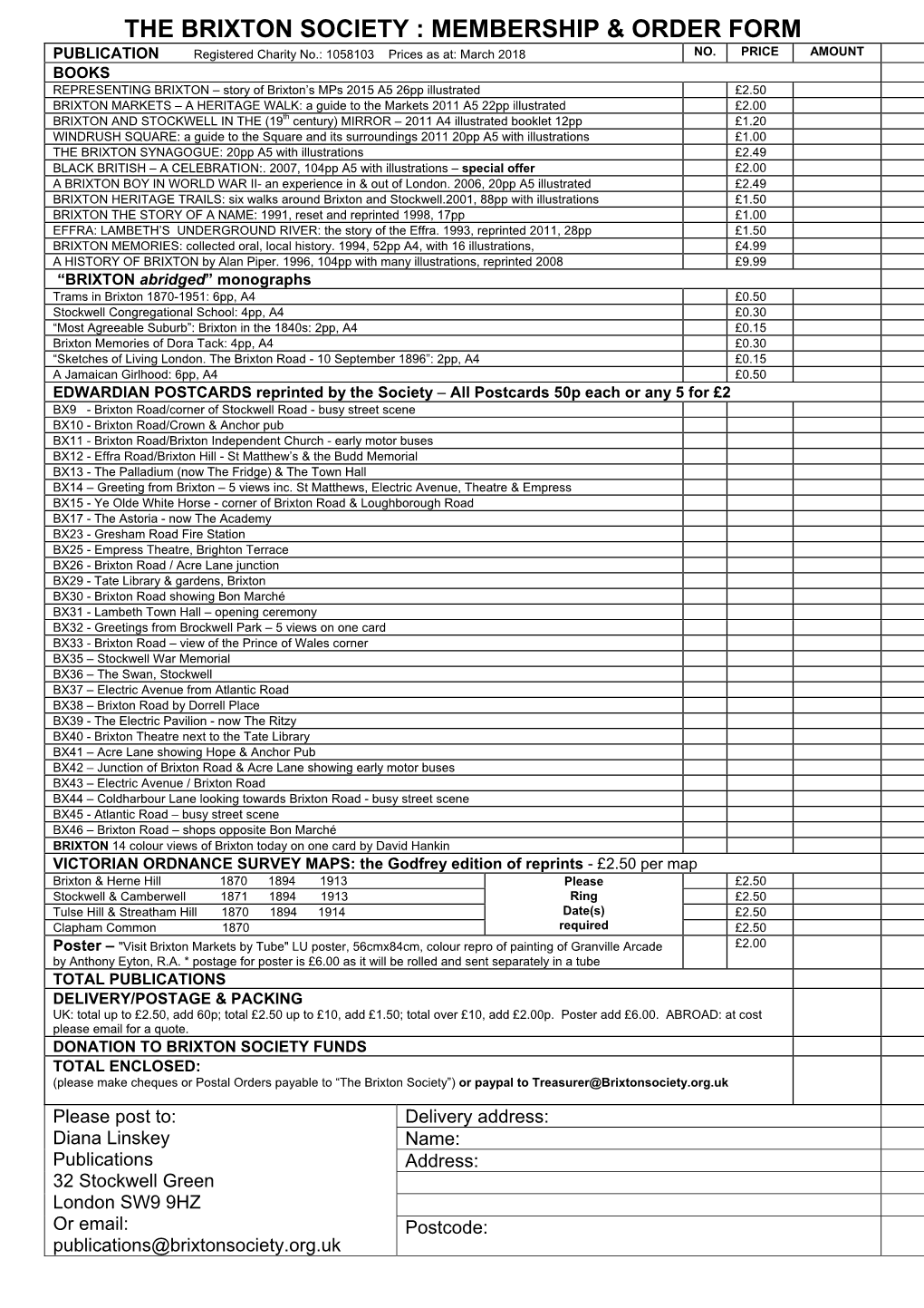 Membership & Order Form