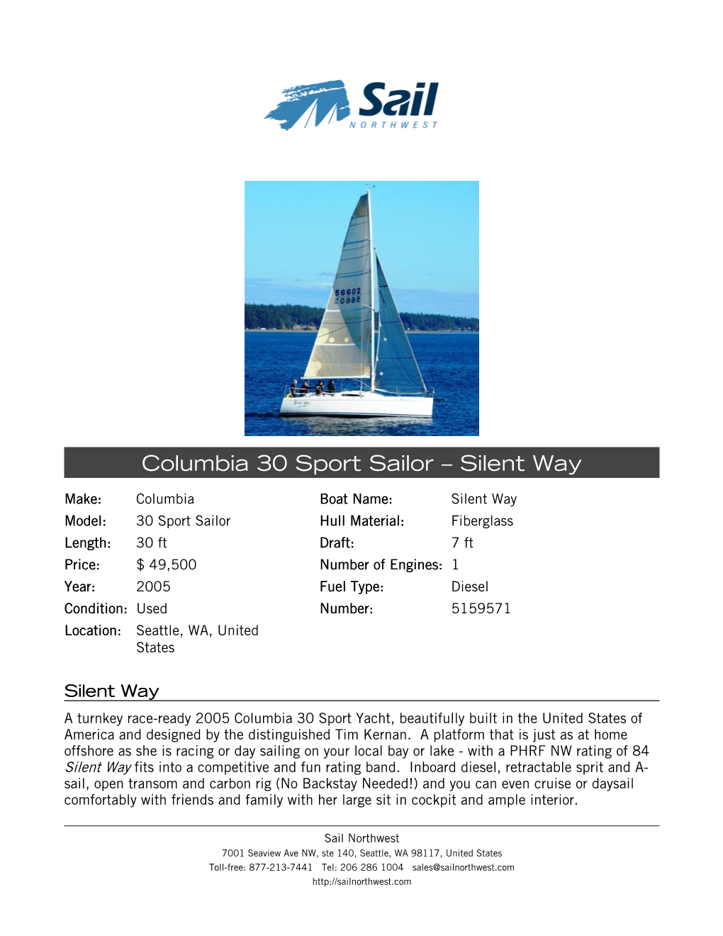 Columbia 30 Sport Sailor – Silent Way