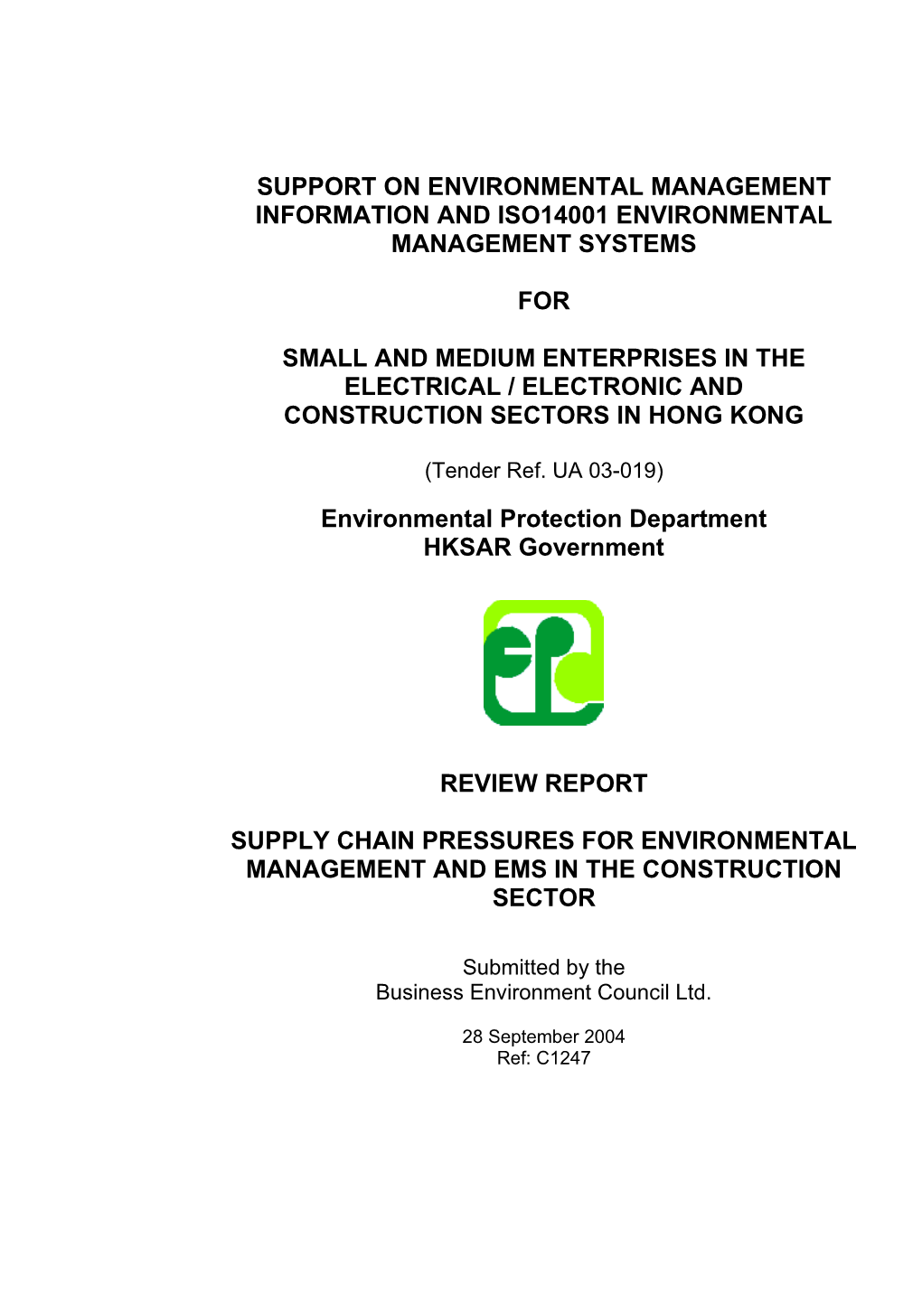 Support on Environmental Management Information and Iso14001 Environmental Management Systems