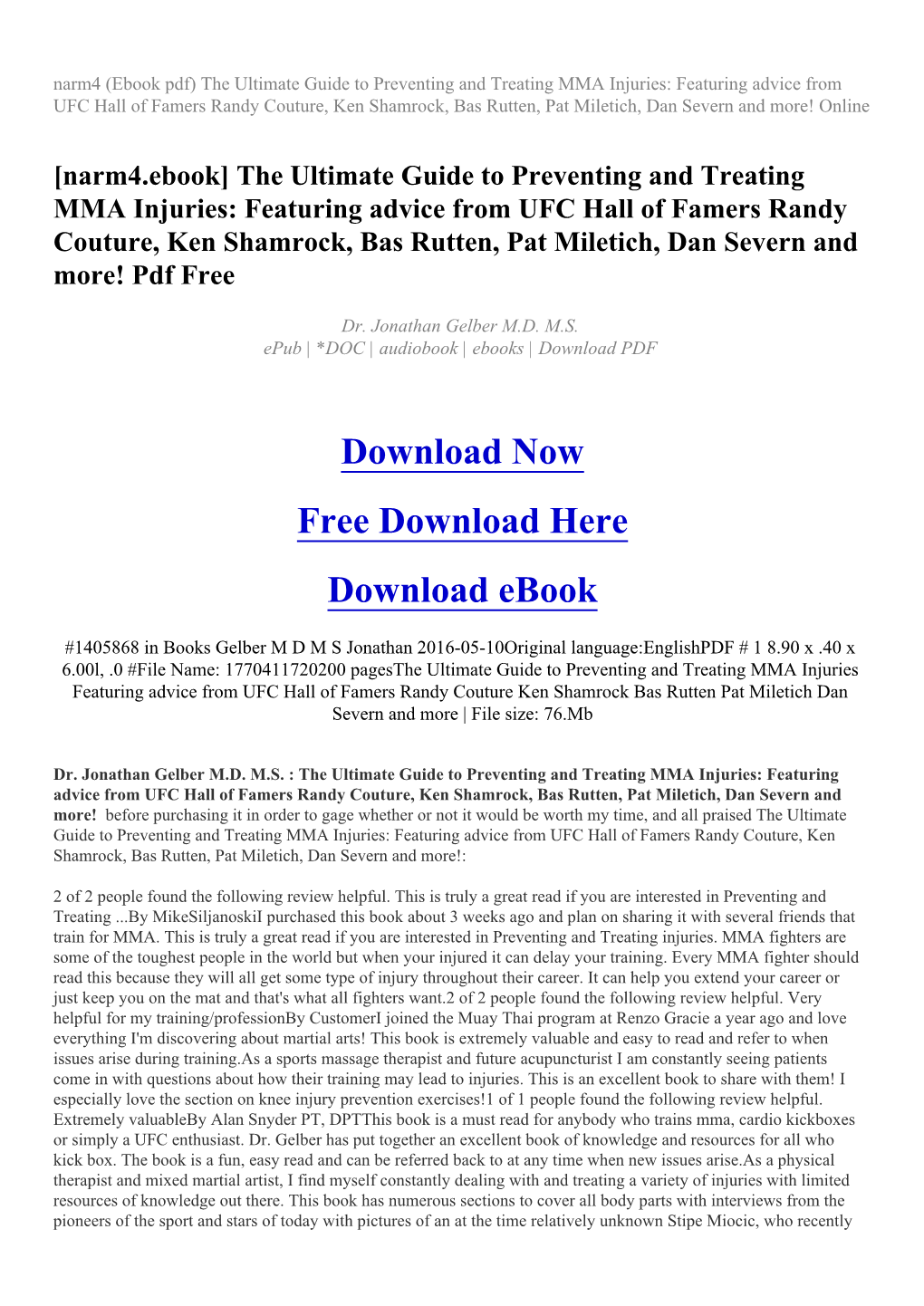 Featuring Advice from UFC Hall of Famers Randy Couture, Ken Shamrock, Bas Rutten, Pat Miletich, Dan Severn and More! Online