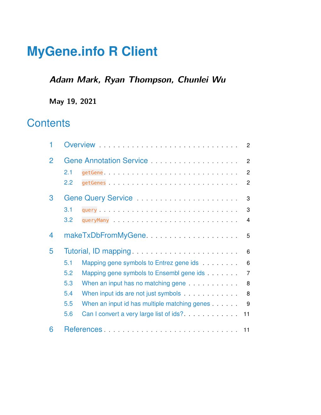 Mygene.Info R Client