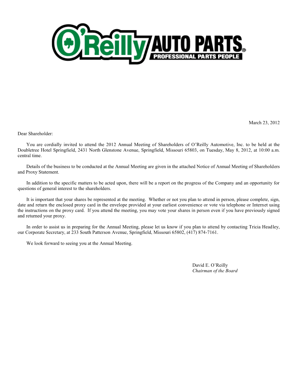 O'reilly Automotive, Inc 2008 Proxy Statement