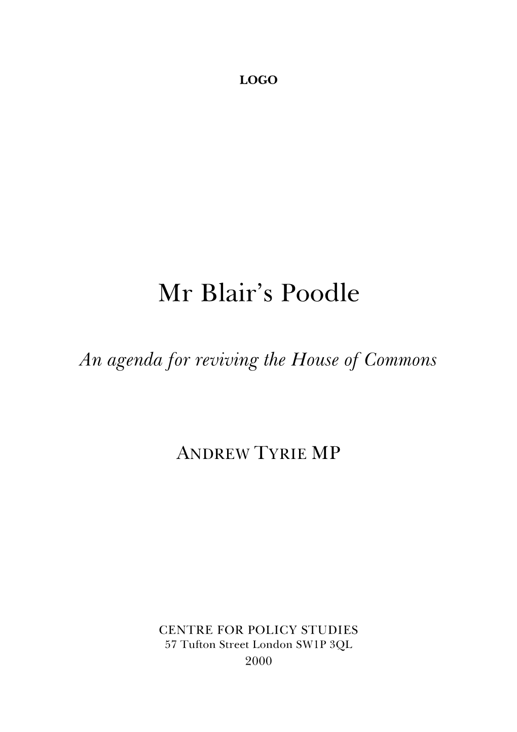 Mr Blair's Poodle