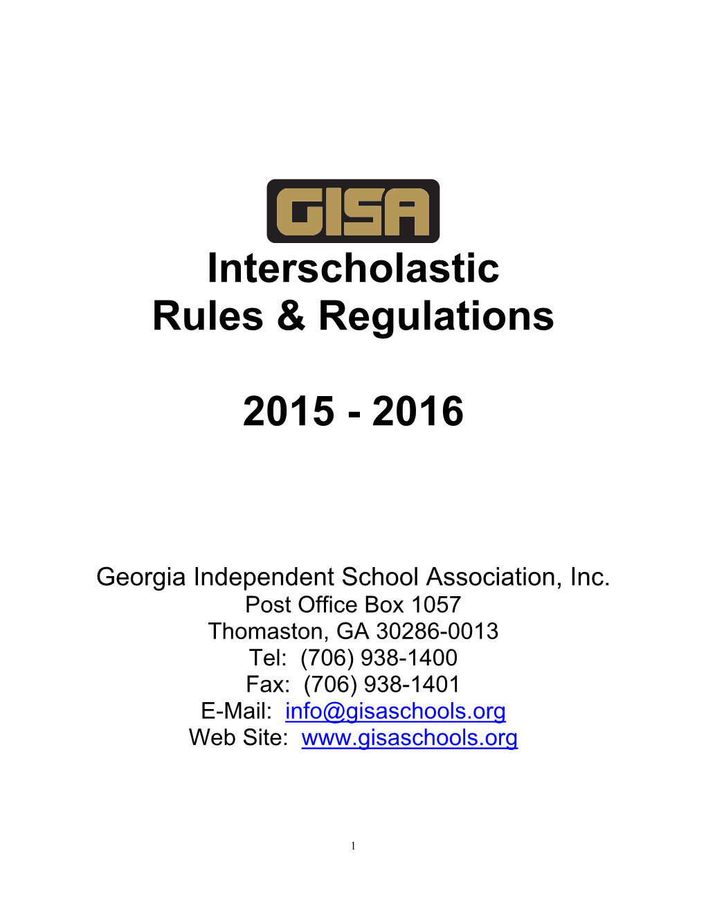Interscholastic Rules & Regulations 2015