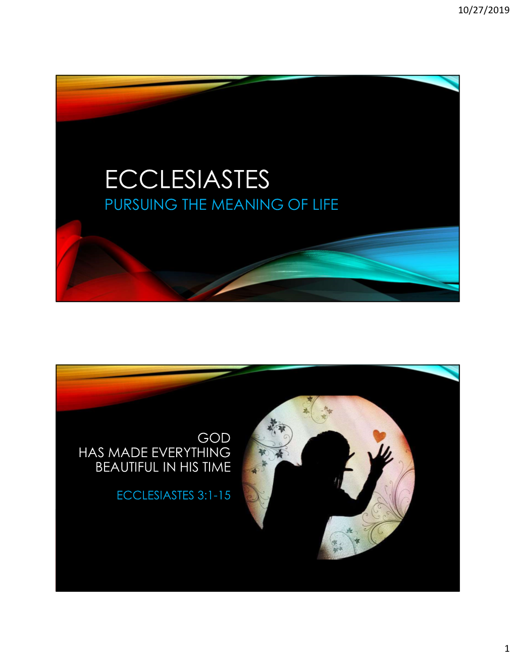 Ecclesiastes Pursuing the Meaning of Life