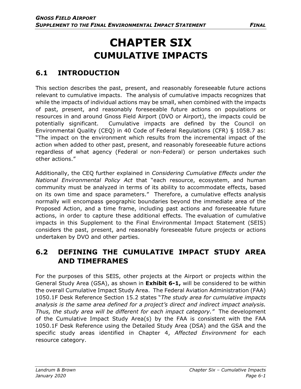 Chapter 6: Cumulative Impact[PDF]