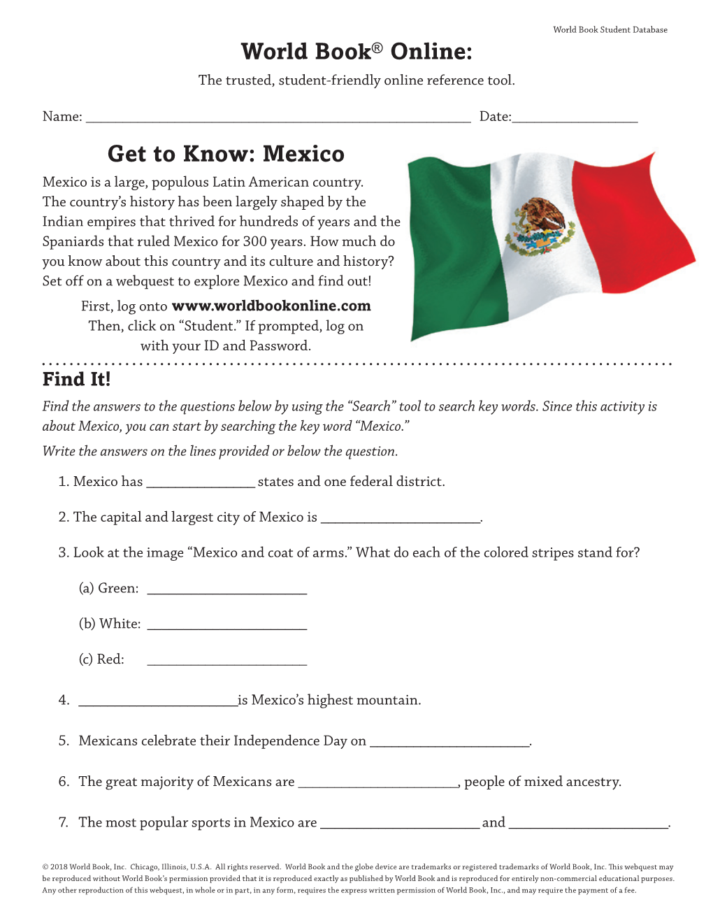 Get to Know: Mexico World Book® Online