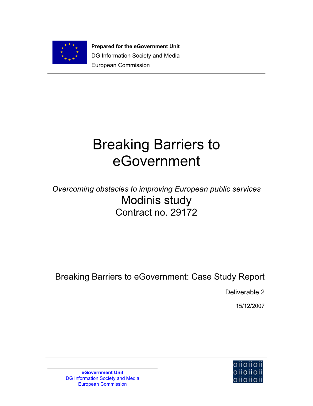 Breaking Barriers to Egovernment: Case Study Report