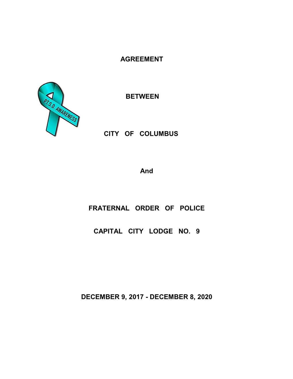 Agreement Between City of Columbus