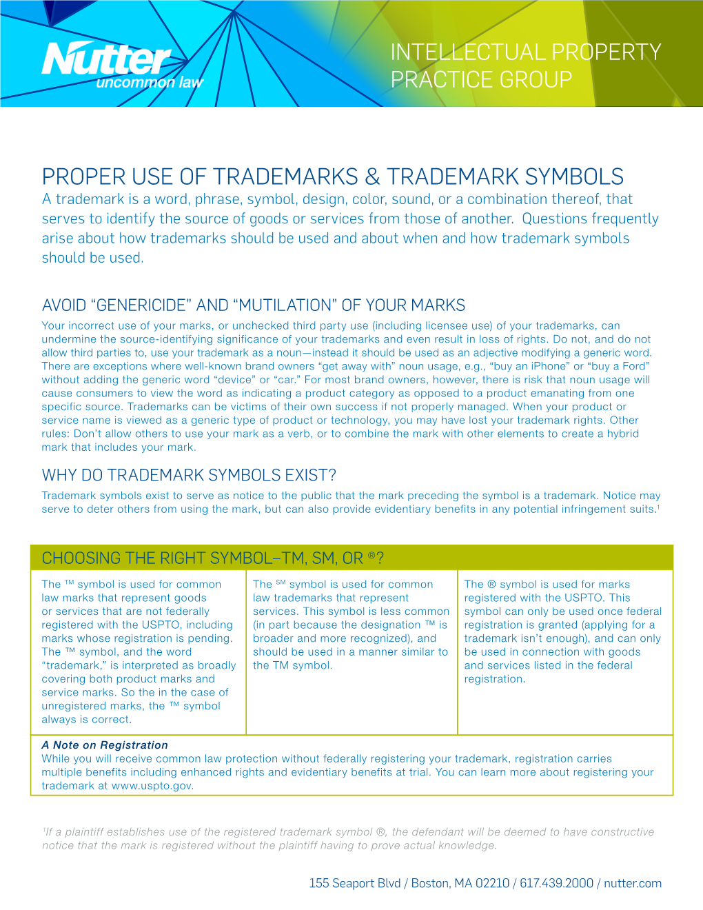 Intellectual Property Practice Group Proper Use