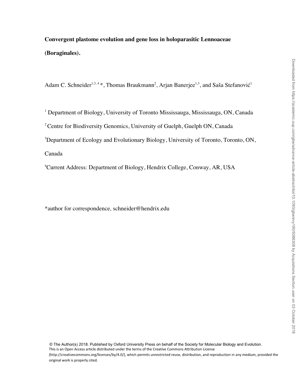 Convergent Plastome Evolution and Gene Loss in Holoparasitic Lennoaceae