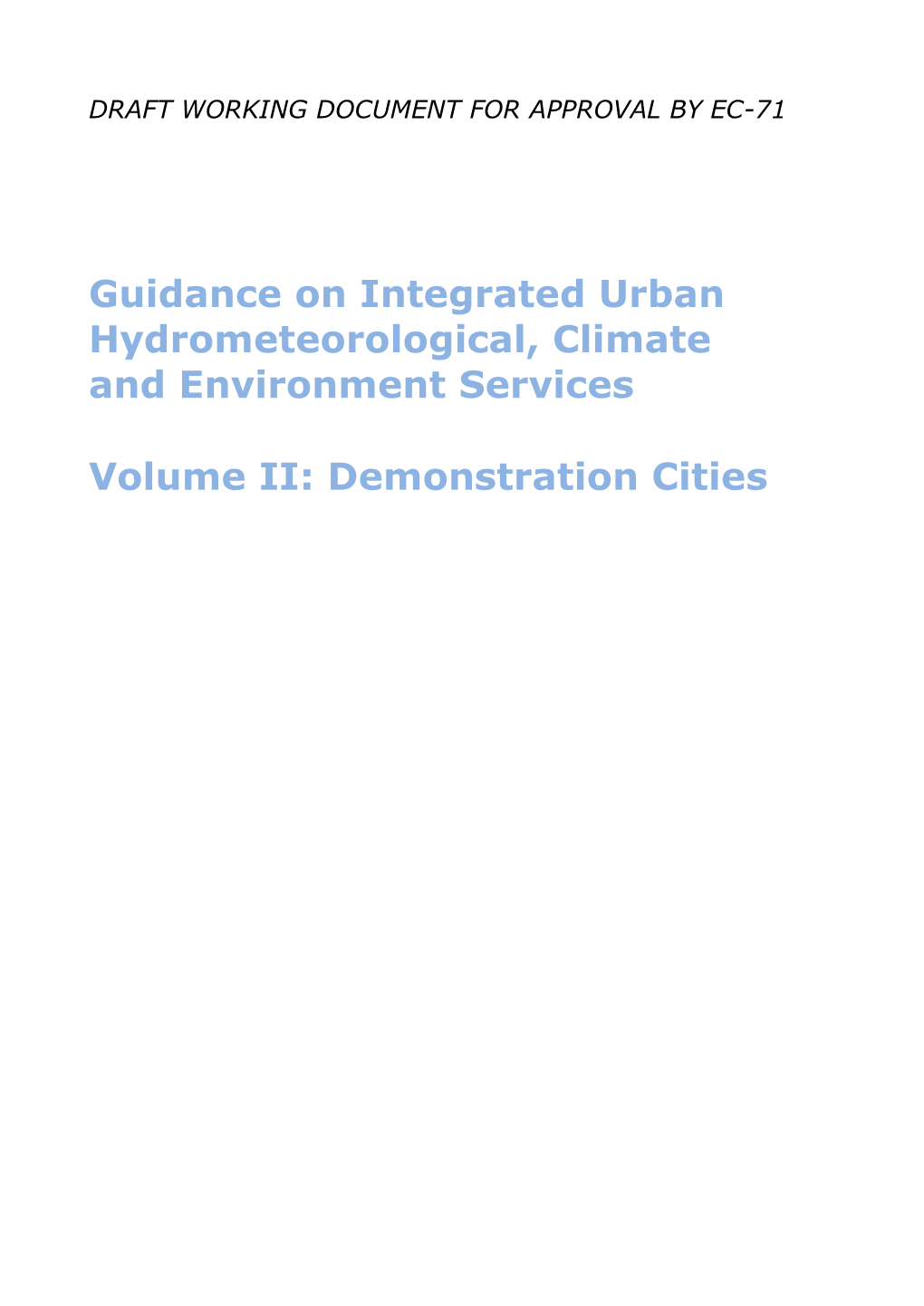 Demonstration Cities EDITORIAL NOTE