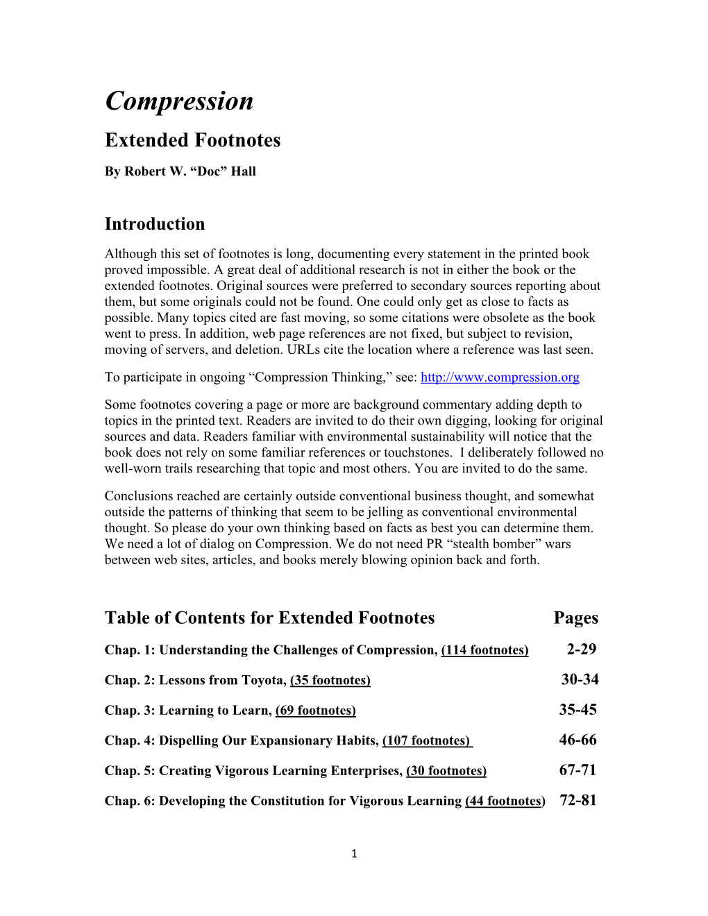 Compression Extended Footnotes by Robert W